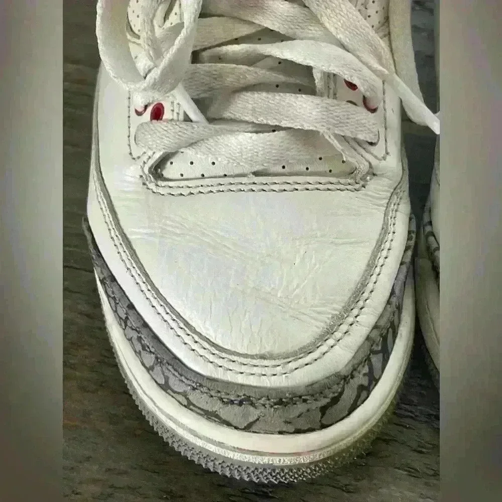 Nike Air Jordan 3 Reimagined Retro White Cement Lace Up Sneaker Kids 4
